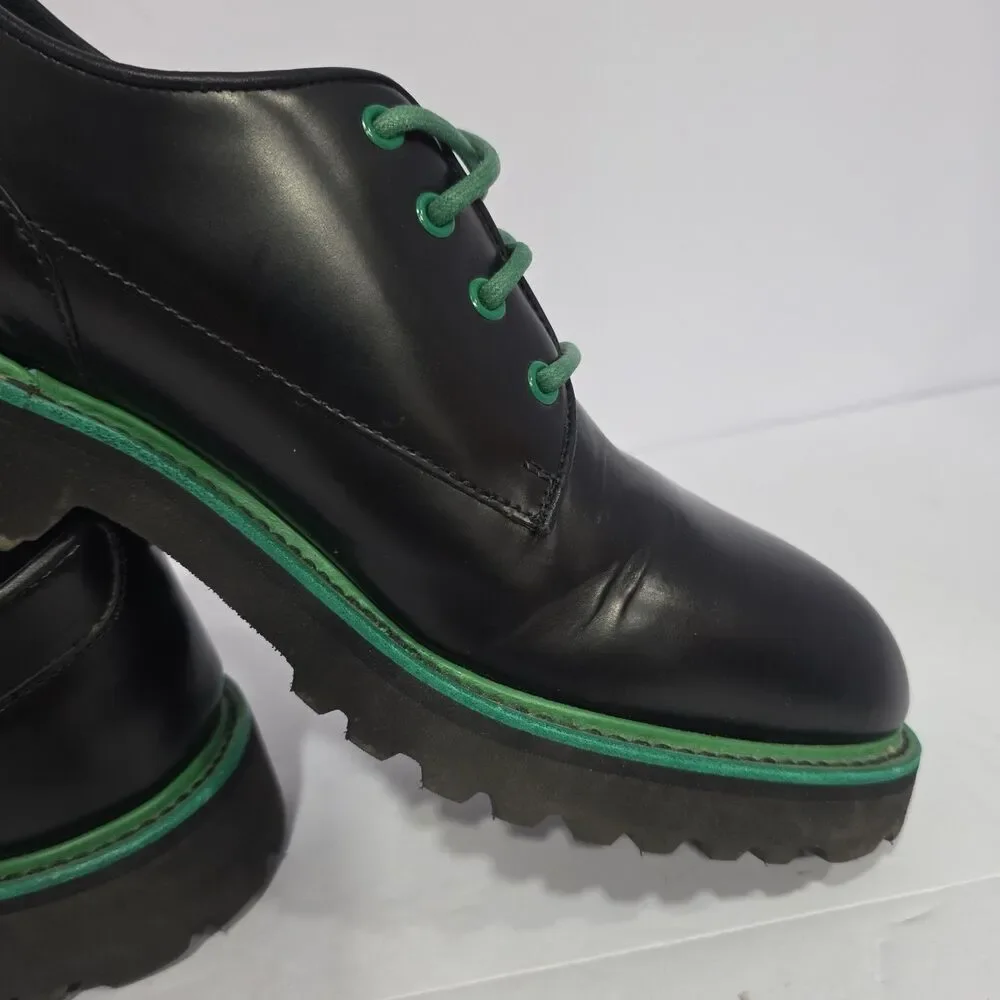 Dirk Bikkembergs Chunky Derby Shoe Goodyear Welt Mens Size 11 EU44 Black/Green